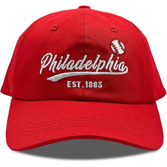 Womens New York Embroidered Red Classic Vintage Teenager Adjustable Baseball Cap - Picture 1 of 6